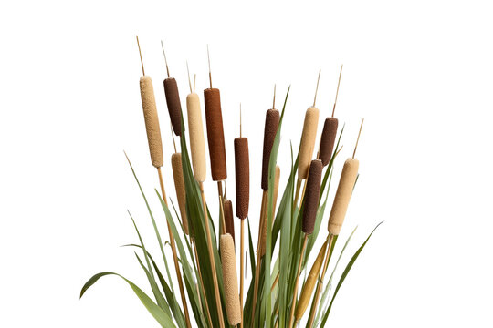 Mixed brown and cream cattail stems