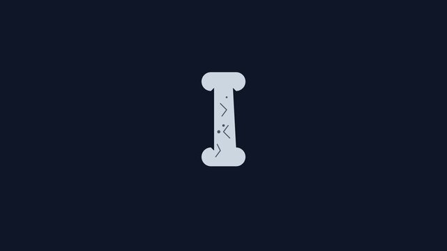 Osteoporosis Day Animation with Glowing Bone Letter I Symbol