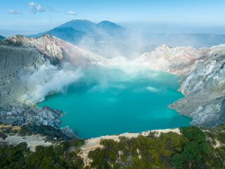 Aerial view of Ijen volcano on Java Island, Indonesia. © Kevin