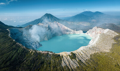 Aerial view of Ijen volcano on Java Island, Indonesia. © Kevin