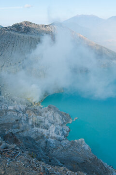 Natural scenery of Ijen volcano, Java, Indonesia