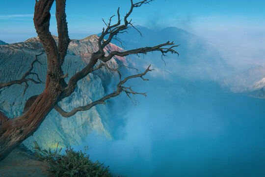 Natural scenery of Ijen volcano, Java, Indonesia
