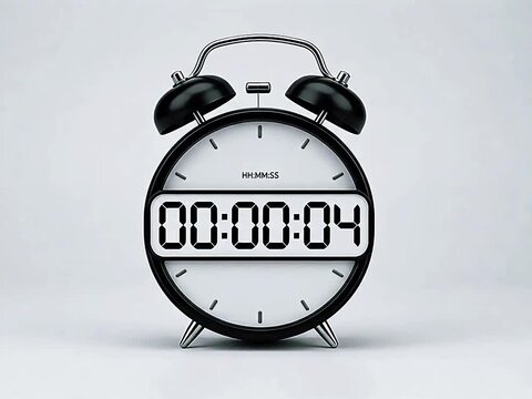 alarm clock on black background