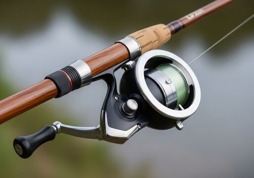 Fishing rod with spinning reel for outdoor sport