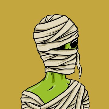 vector illustration of a alien mummy