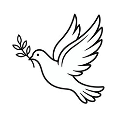 Fototapeta premium Dove with Olive Branch Vector