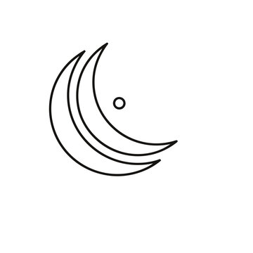 Crescent moon and dot icon
