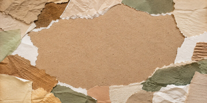 Creative Layered Torn Paper Texture Background with Neutral and Earth Tones