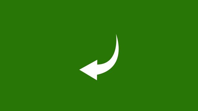 Curved arrow pointing downward isolated on solid black background.minimalist share icon and arrow symbol.