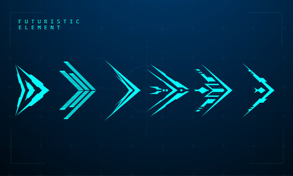 Futuristic blue arrow or pointer
