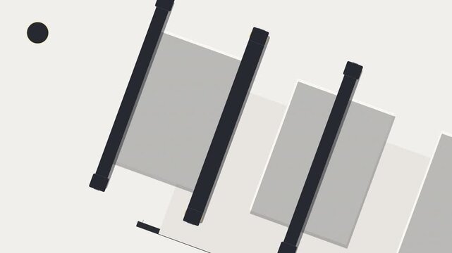Retro newspaper headlines about cold war arms race, abstract political conflict concept, 3d motion graphic loop