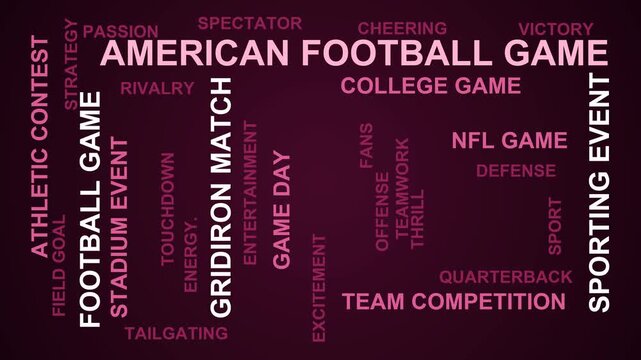 American Football Game Word Cloud