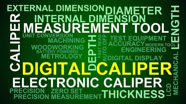 Digital Caliper Word Cloud