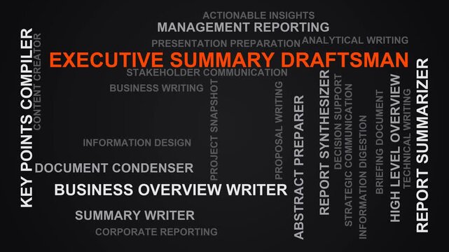 Executive Summary Draftsman Word Cloud