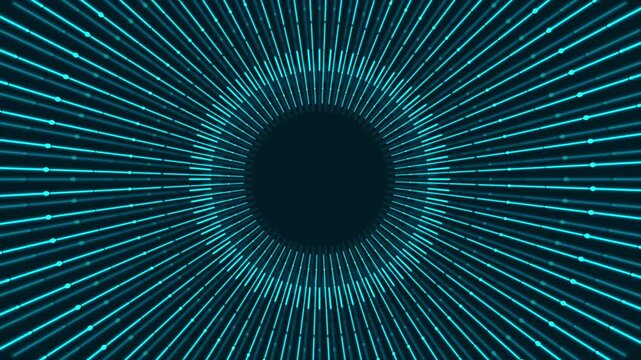 Blue laser neon circular rays abstract tech background. Geometric futuristic motion design. Seamless loop. Video animation Ultra HD 4K 3840x2160