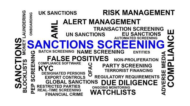 Sanctions Screening Word Cloud