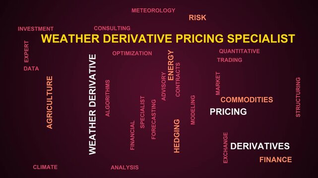 Weather Derivative Pricing Specialist Word Cloud