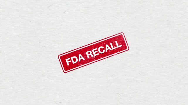 FDA Recall Rubber stamp animation with red ink