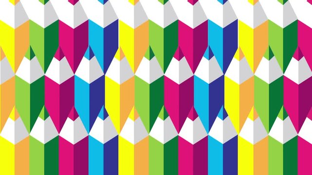 Vertical rainbow colored pencils arranged tightly side by side forming a vibrant striped repeating pattern across entire frame great for creative flat