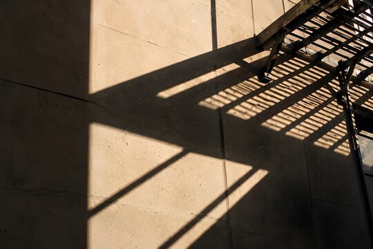 Architectural Shadow on Warm Concrete Floor