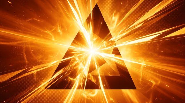 Golden light burst emanating from a central triangle