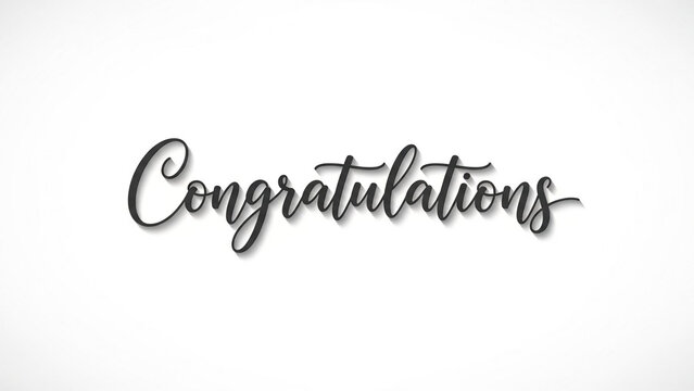 Elegant Congratulations Calligraphy Text in Black, Luxury Brush Lettering on White, Wedding Invitation Typography