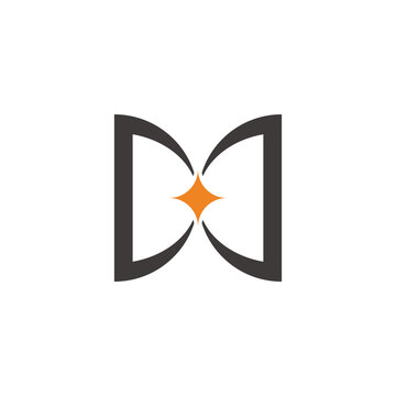 letter dd star book simple linked geometric logo vector