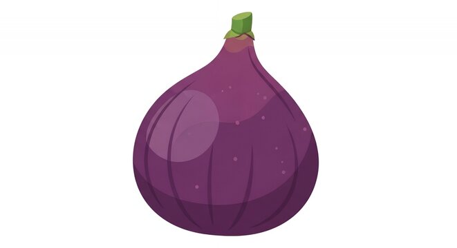 Fresh Whole Purple Fig Fruit Illustration Isolated on White Background for Culinary and Healthy Lifestyle Content