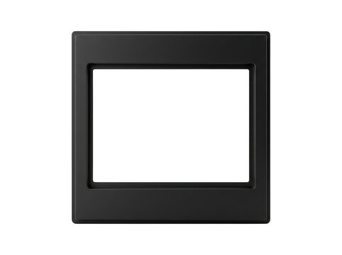 Black square frame with empty rectangular space for display or text overlay.