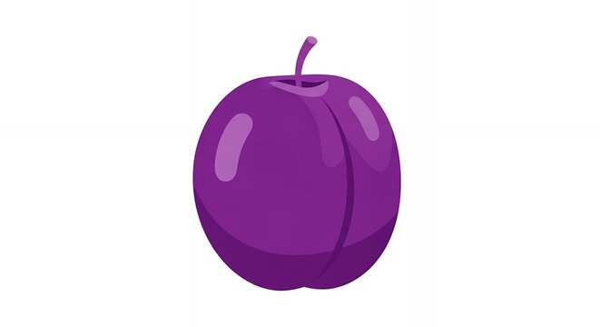 Fresh Organic Purple Plum Graphic Isolated on White Background for Healthy Food and Summer Fruit Illustrations