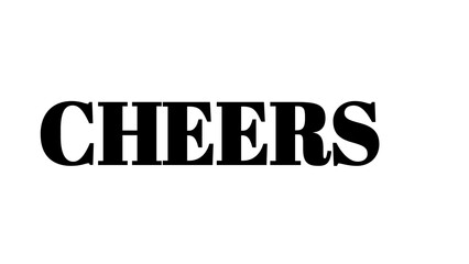 Cheers text typography design isolated on white background for celebration and party concepts. © MdMajid