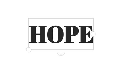 Hope word typography design in bold black letters on a clean white background. © MdMajid
