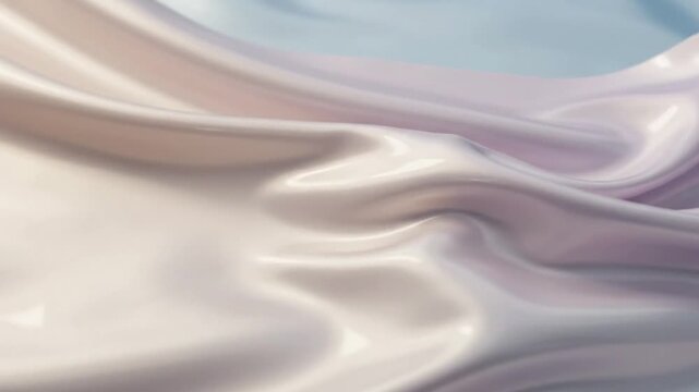 abstract elegant white liquid silk fabric waving softly background