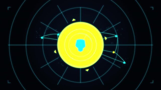 Cyber crime virus hacker attack computer safety privacy security symbols digital world map loop footage