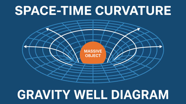 Space Time Curvature Gravity Well Diagram