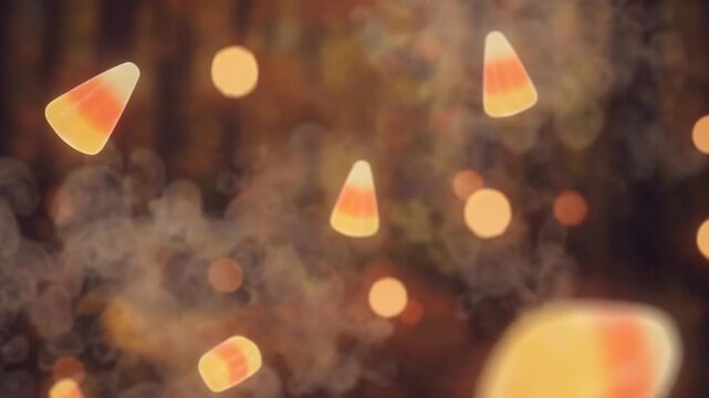 Whimsical floating sweet corn pieces surrounded by a dreamy and ethereal glow