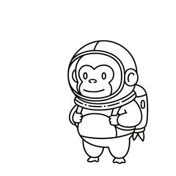 Cartoon Astronaut Monkey