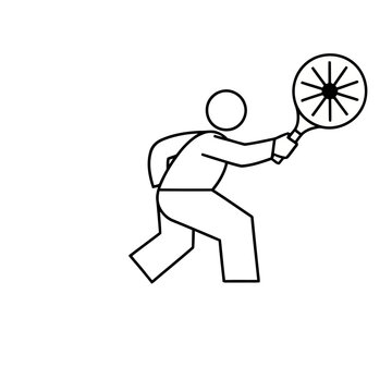 Person playing racket sport