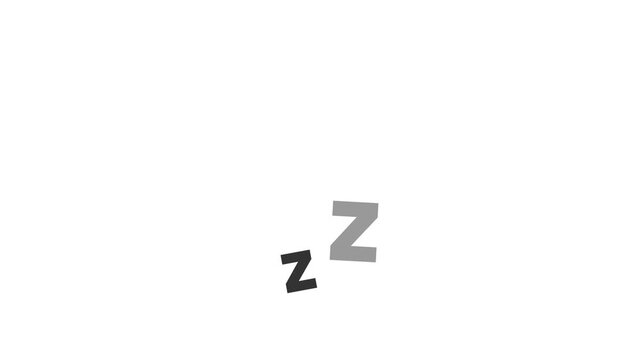 Animated ZZZ Sleeping Icon with Floating Letters Motion Graphic