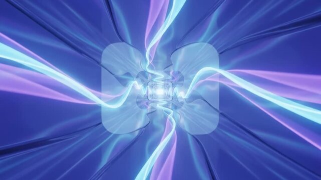 abstract futuristic blue tunnel light waves flowing digital technology wormhole motion background loop