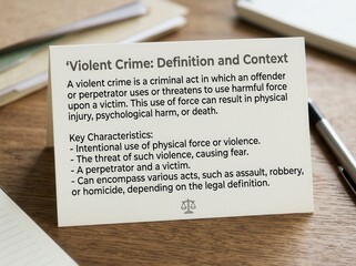 Fototapeta premium Understanding Violent Crime Definition And Context Of Legal Matters