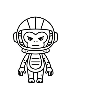 Cartoon monkey astronaut