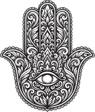 Hamsa Hand Mandala Protection Symbol
