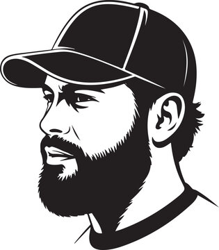 Minimalist side profile silhouette of a bearded man for a modern barbershop or masculine brand logo design