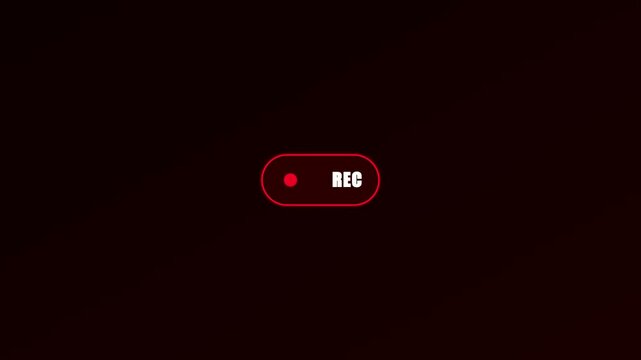 4K Video Screen Recording Red REC Indicator Button and Broadcasting Loop