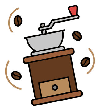 Electric coffee grinder isolated on white background. Generative AI