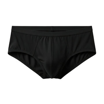 Black men's briefs underwear isolated on white background