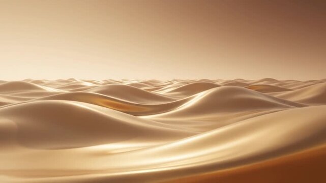 abstract golden silk wave ocean smooth liquid metallic surface motion background loop