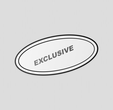 Exclusive oval badge label design for marketing promotions and premium product branding