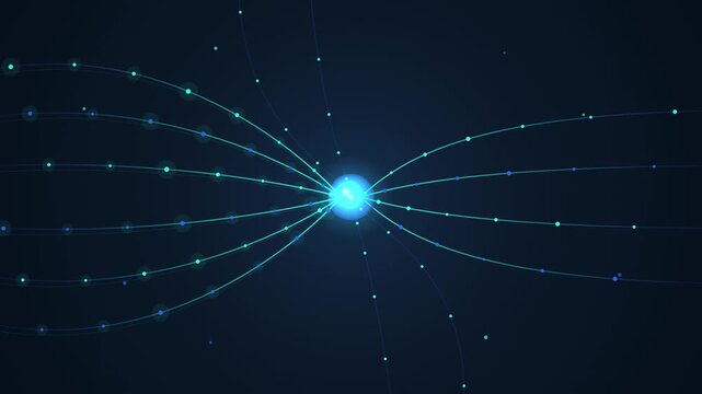 Abstract Glowing Blue Digital Network Connection and Big Data Concept Visualization